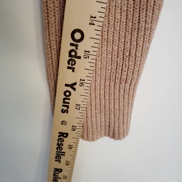 Madewell Knit Sweater Women's XS Blush Pink Boxy Cropped Ribbed Pullover Pockets - Picture 13 of 14
